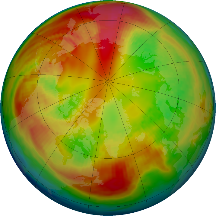 Arctic ozone map for 14 February 1980